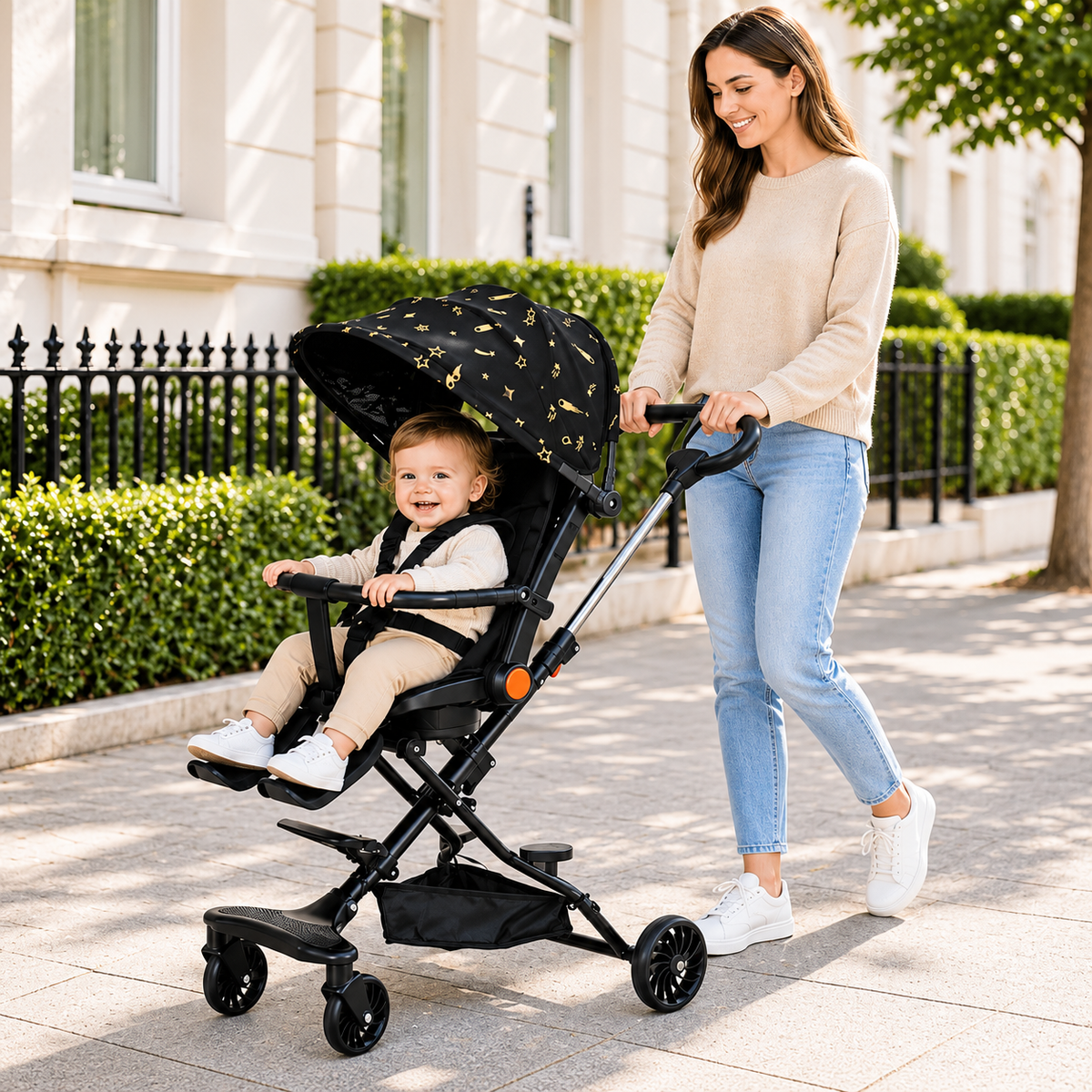 Carucior sport pliabil reversibil 360° KIDOO, copertina reglabila, centura de siguranta, pliere rapida si compacta, copii 6-36 luni