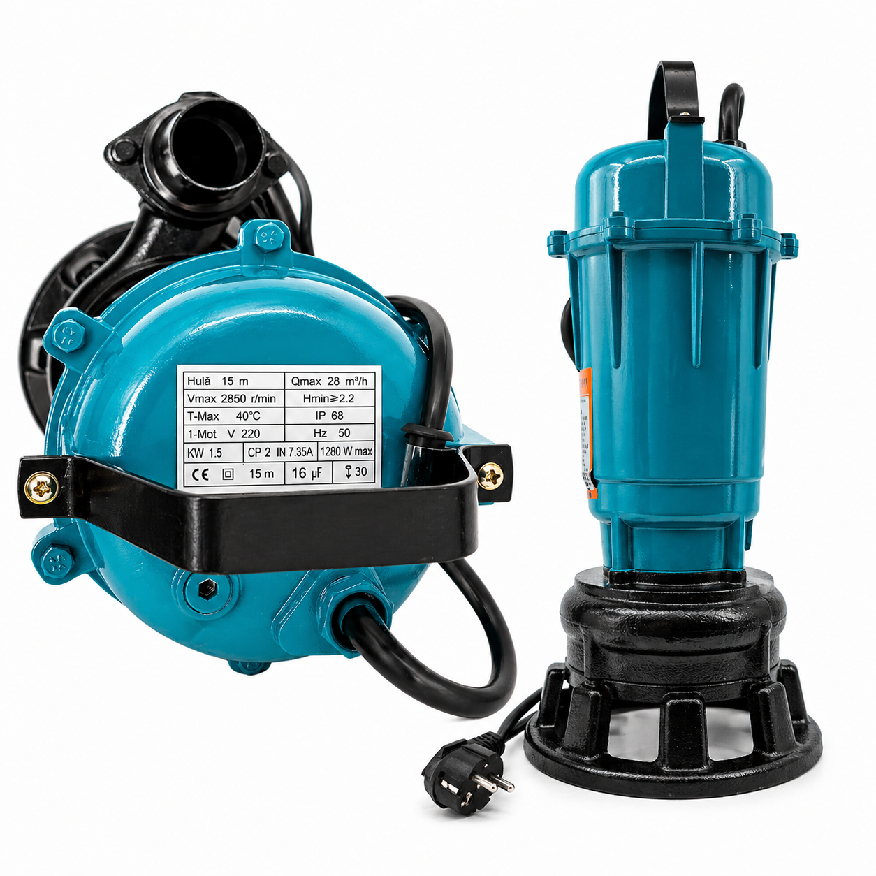 Pompa submersibila apa murdara cu tocator 1500W, 12000 l/h, 9m