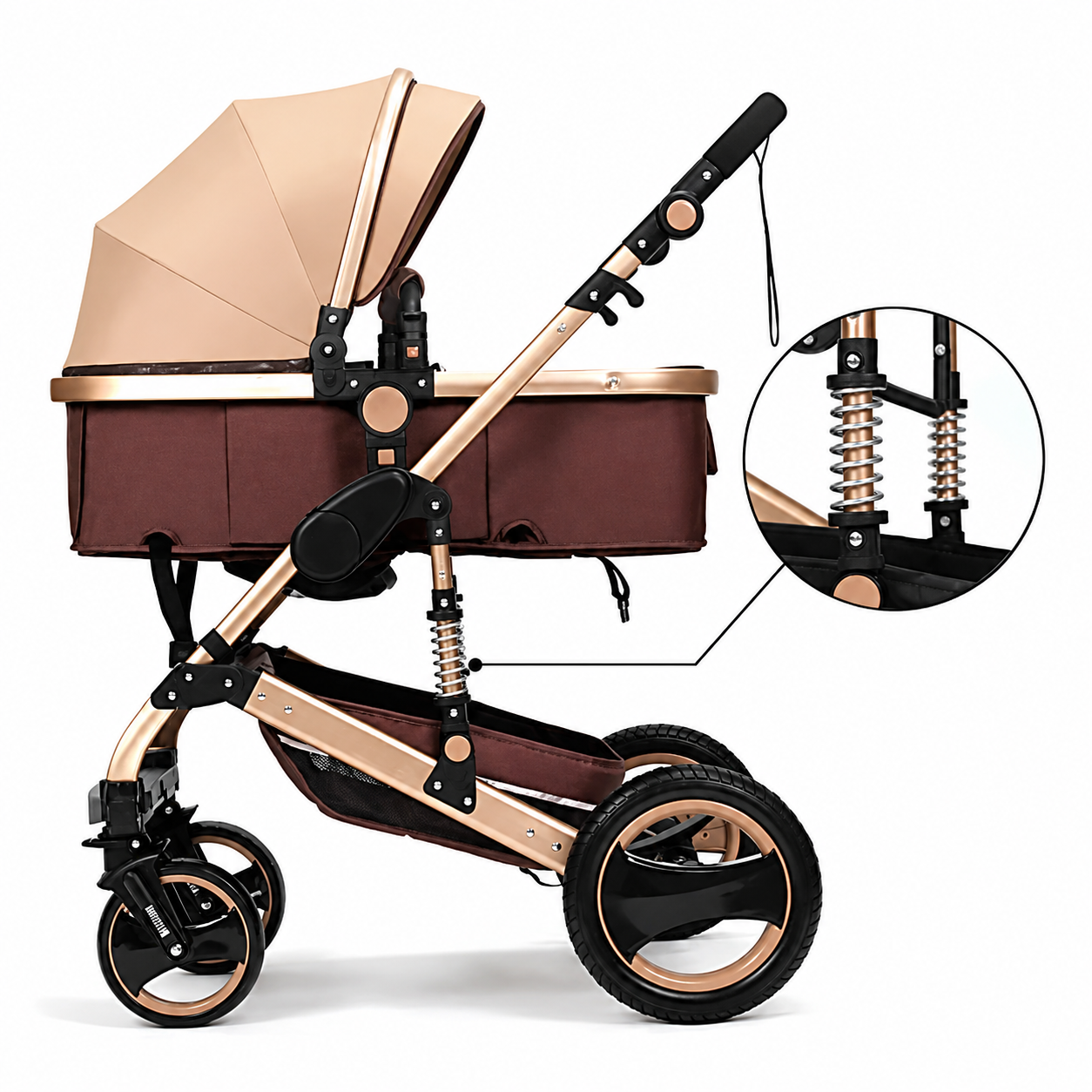 Carucior multifuncțional 2 în 1, landou + modul sport, 0–36 luni, max. 25 kg, suspensii, sezut reversibil