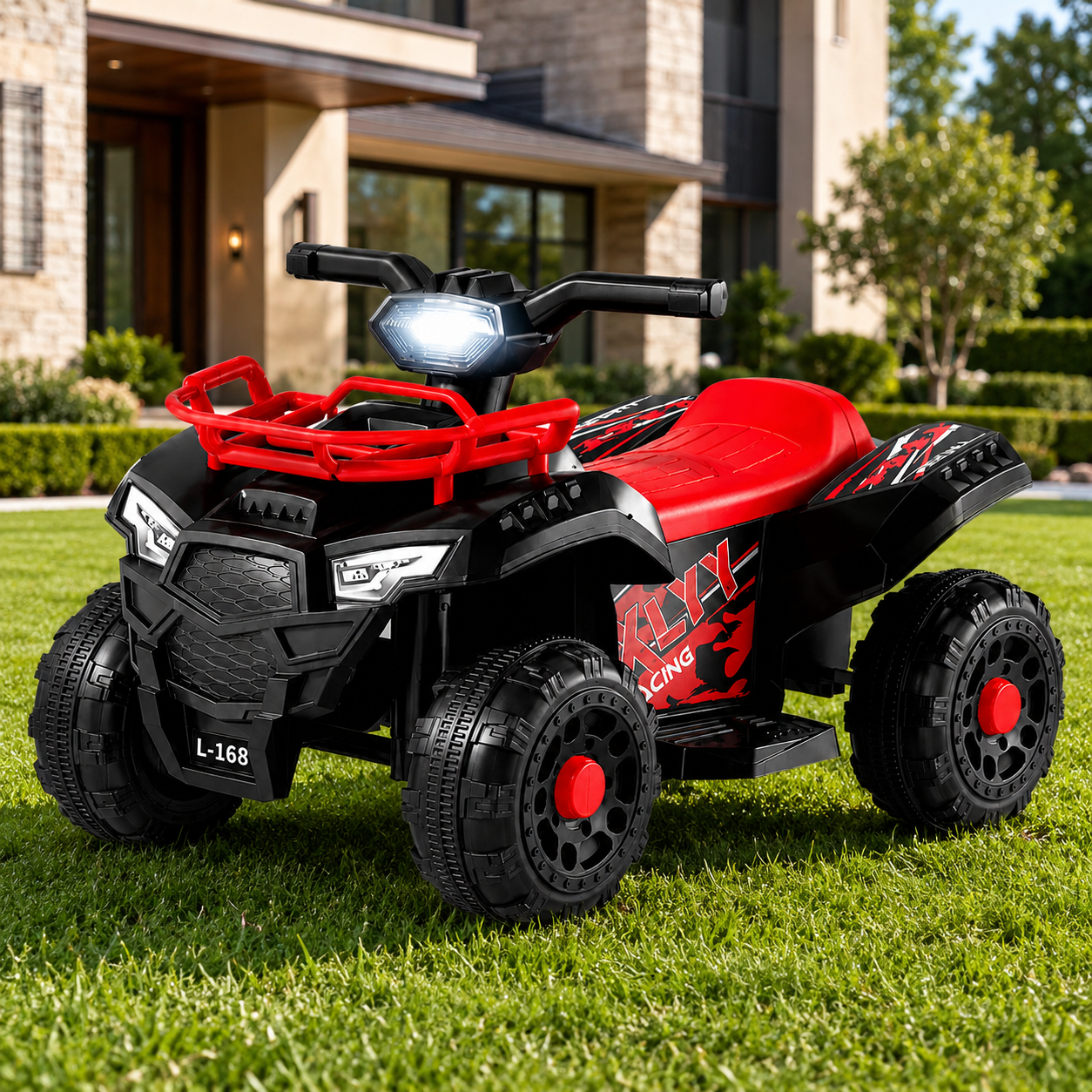 ATV electric pentru copii, 6V, Viteza 3–5 km/h, recomandat 3–6 Ani, faruri LED, design off-road