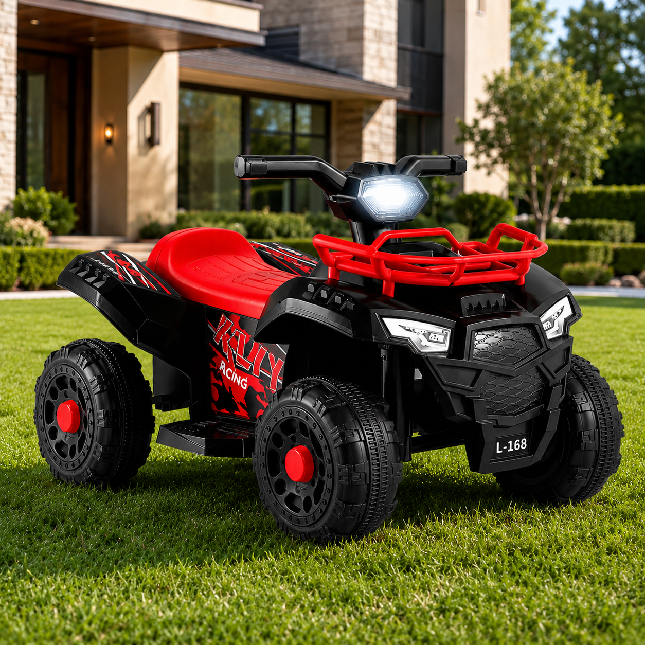 ATV electric pentru copii, 6V, Viteza 3–5 km/h, recomandat 3–6 Ani, faruri LED, design off-road