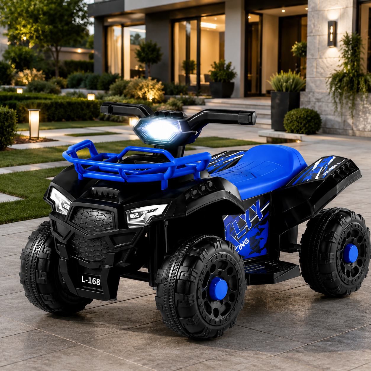 ATV electric pentru copii, 6V, Viteza 3–5 km/h, recomandat 3–6 Ani, faruri LED, design off-road