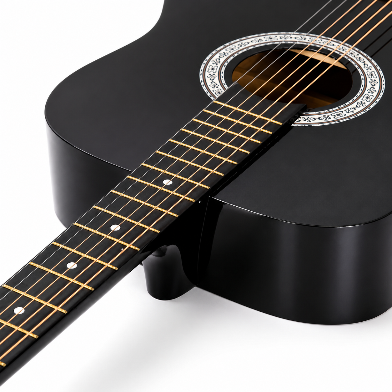 Chitara acustica, marime 4/4, 6 corzi metalice, 20 taste, pentru incepatori si copii, lemn