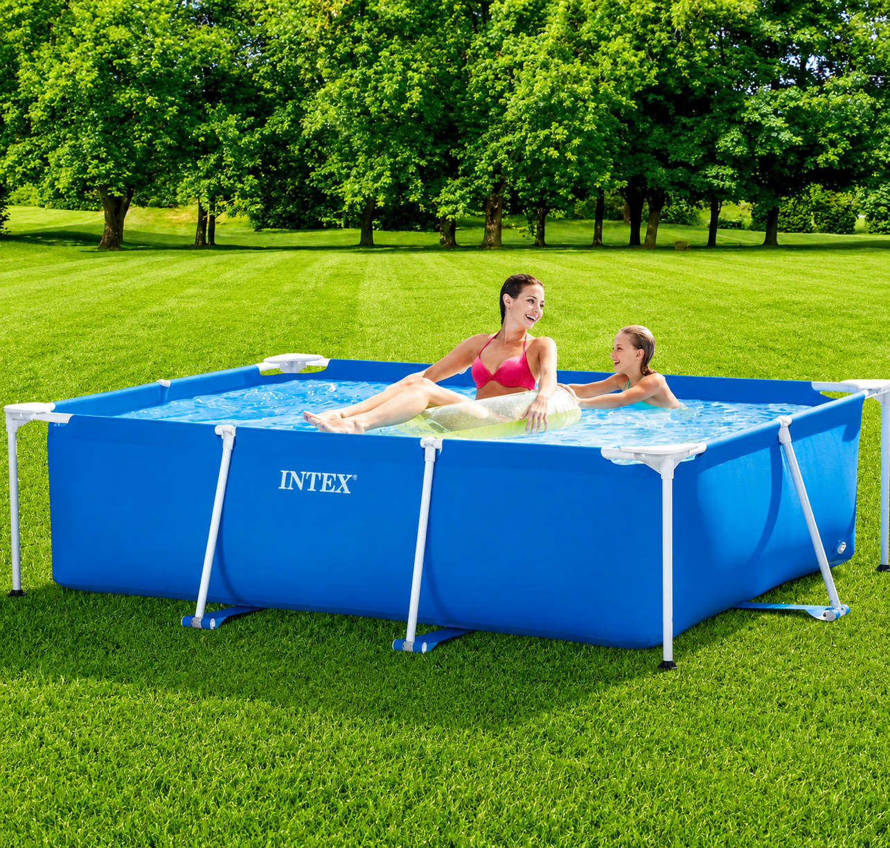 Piscina rectangulara cu cadru meltalic Metal Frame Intex, 220x150xH60 cm