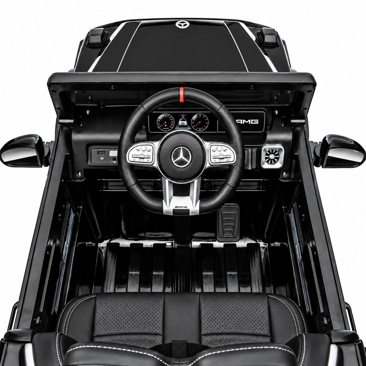 Masina Electrica Mercedes-Benz AMG G63 pentru Copii, Licentiata Oficial, 12V 4.5Ah, 2 Motoare 30W, Telecomanda 2.4G, Suspensii, LED, Bluetooth, USB, FM Radio