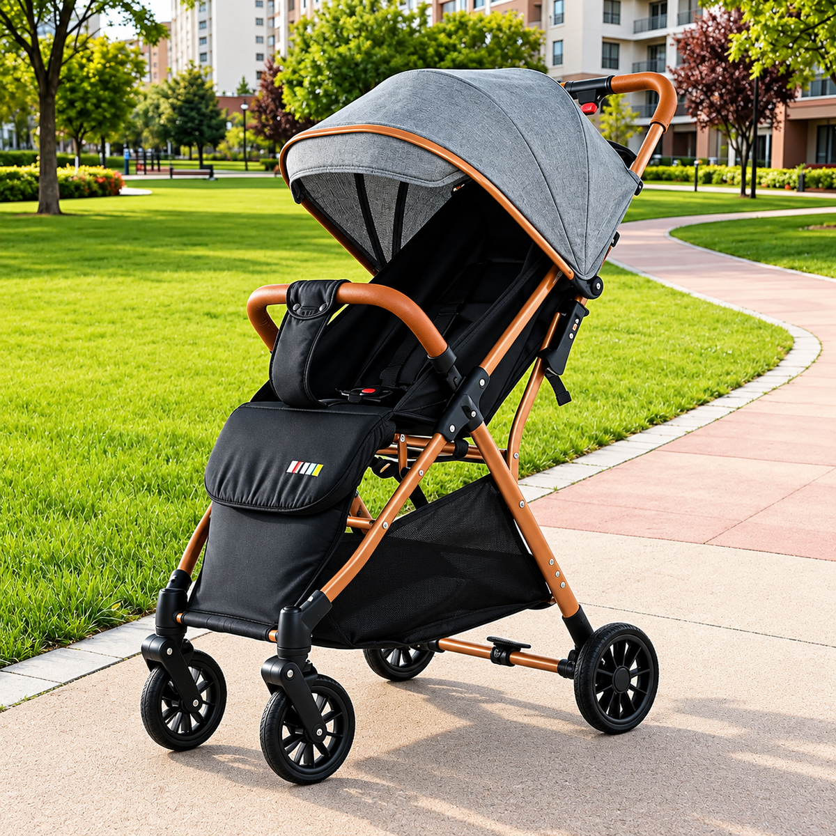 Carucior pliabil KIDOO pentru copii, 0-36 luni, spatar reglabil, copertina mare, capacitate maxima 22 kg