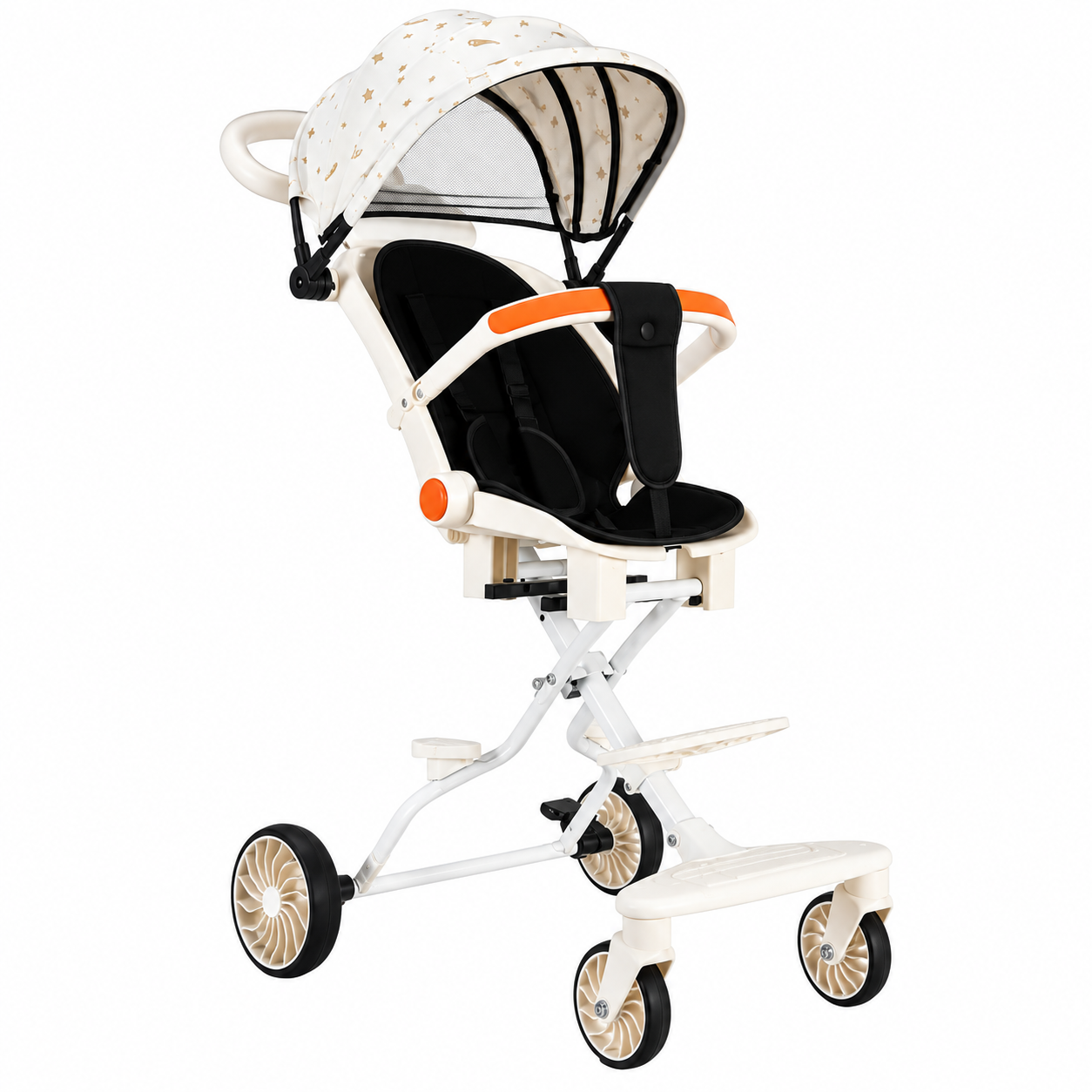 Carucior pliabil KIDOO, compact și ușor, pliere rapida, copertina extensibila, cos de depozitare, pentru copii 6–36 luni