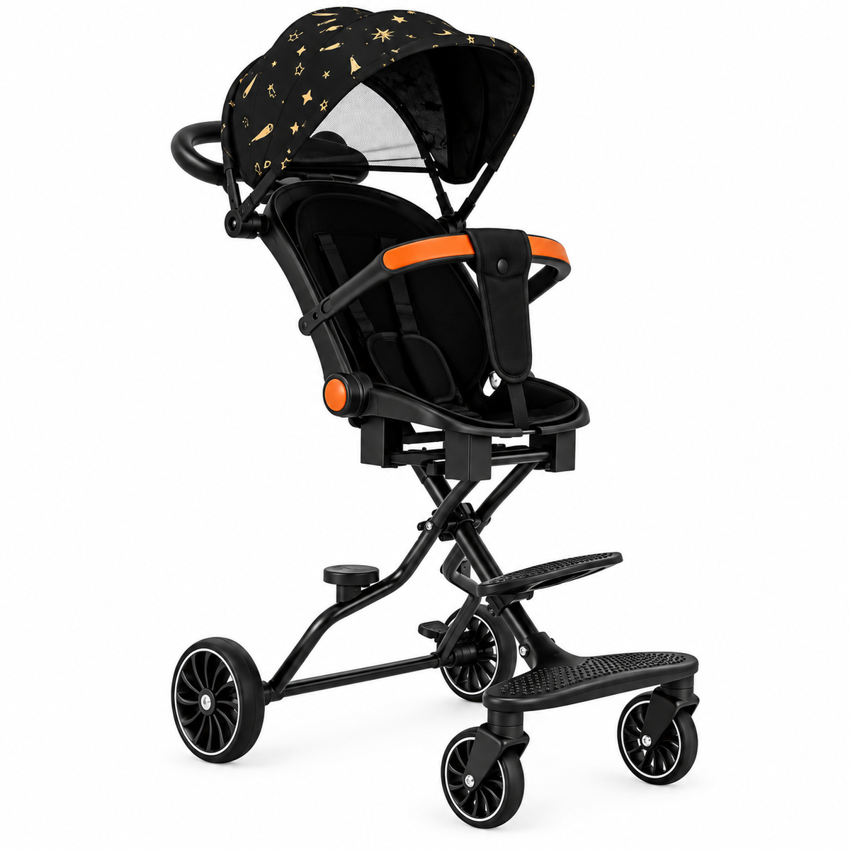 Carucior pliabil KIDOO, compact și ușor, pliere rapida, copertina extensibila, cos de depozitare, pentru copii 6–36 luni