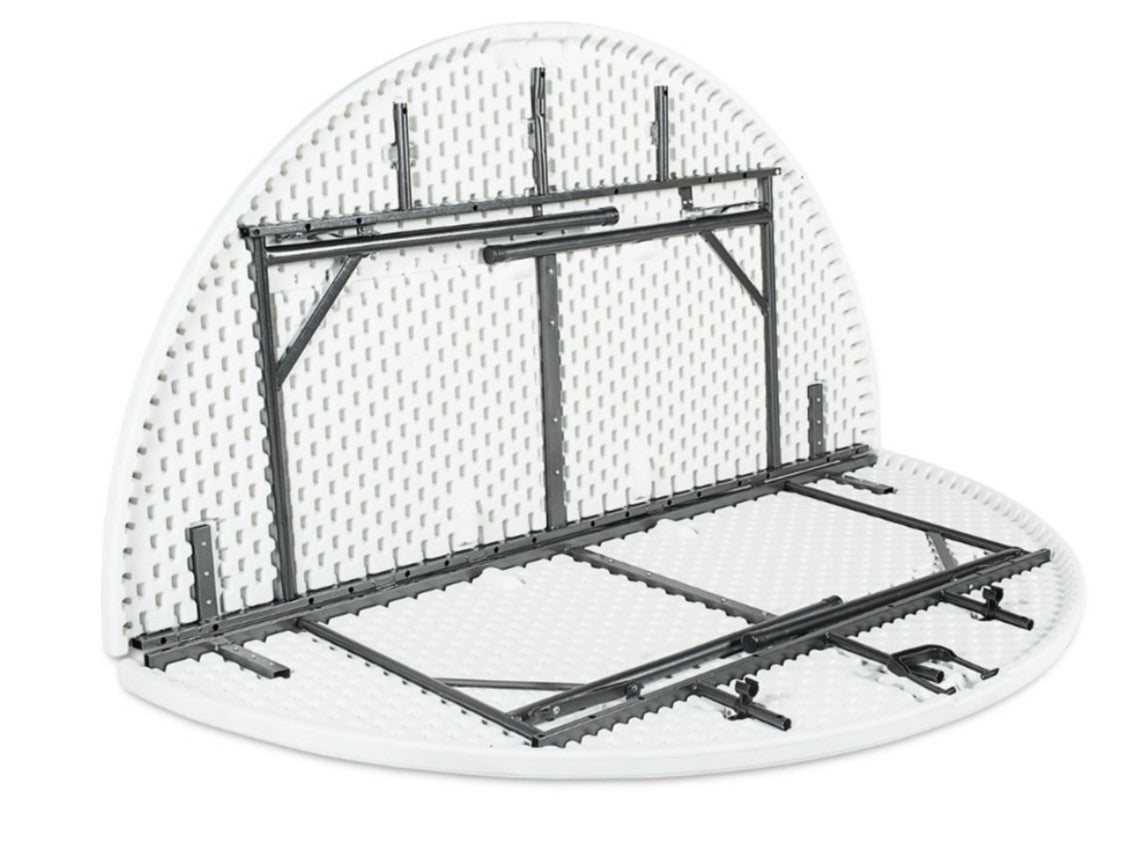 Masa rotunda pliabila diamentru 150 cm, HDPE profesional, 8-10 persoane, capacitate 400 kg – evenimente, catering si hoReCa