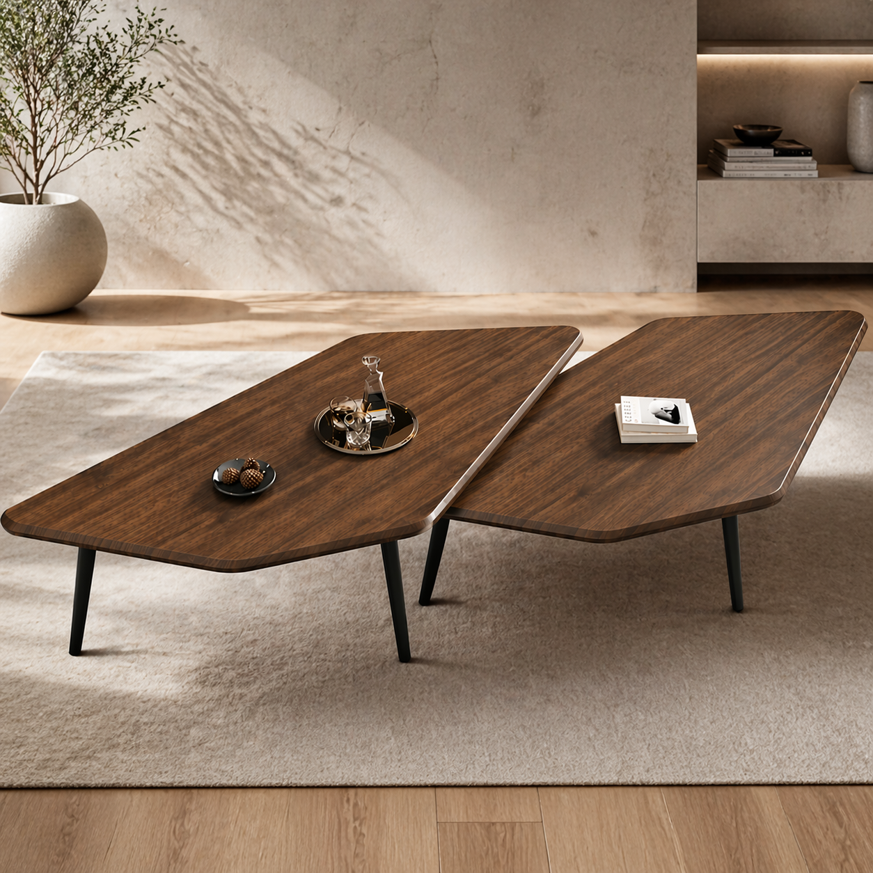 Set 2 masute cafea, design scandinav, 120 x 70 x 47 cm