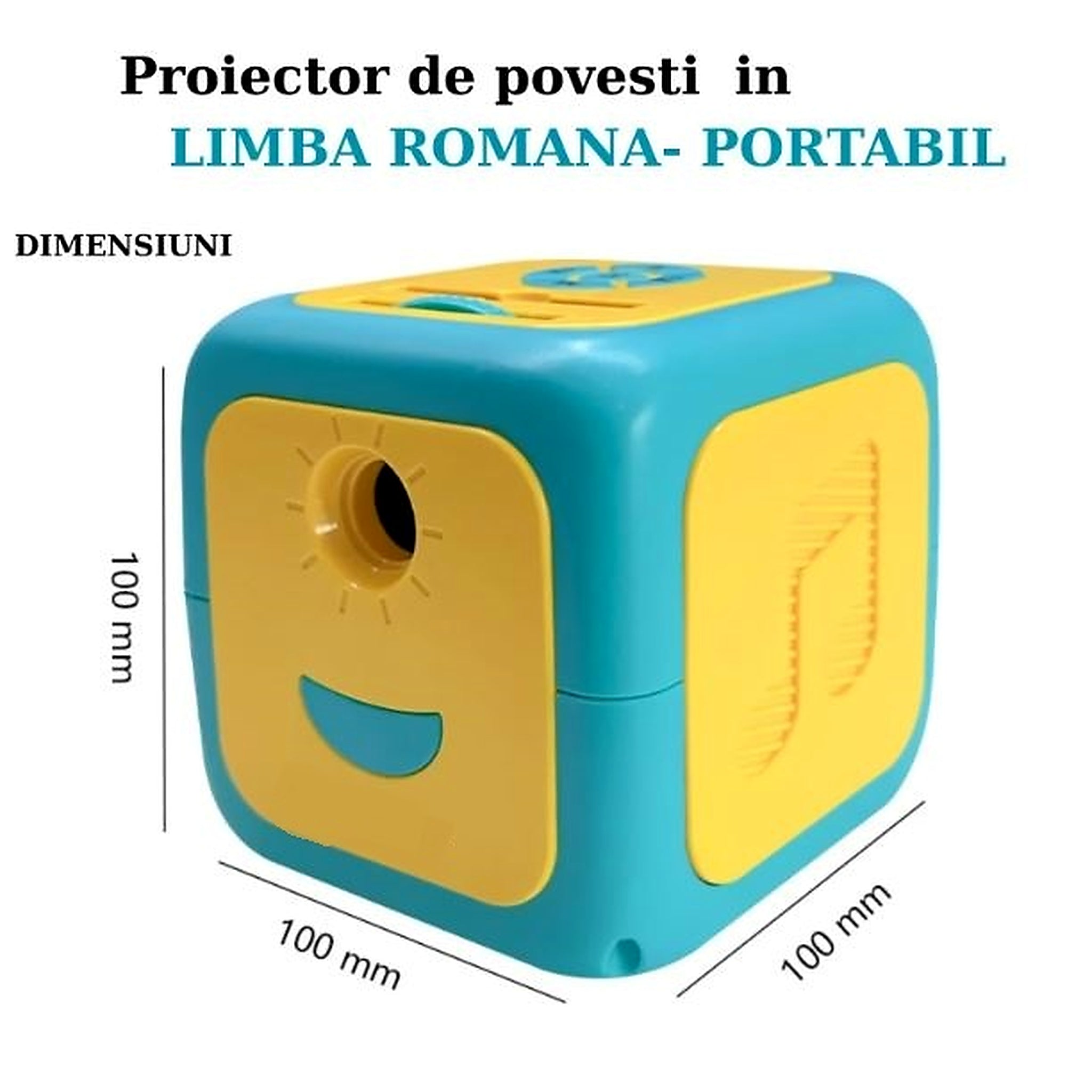 Proiector cu povesti pentru copii in limba romana, 8 povesti clasice, proiectie pe tavan si perete, 8 cantece de leagan, lampa de veghe, oprire automata