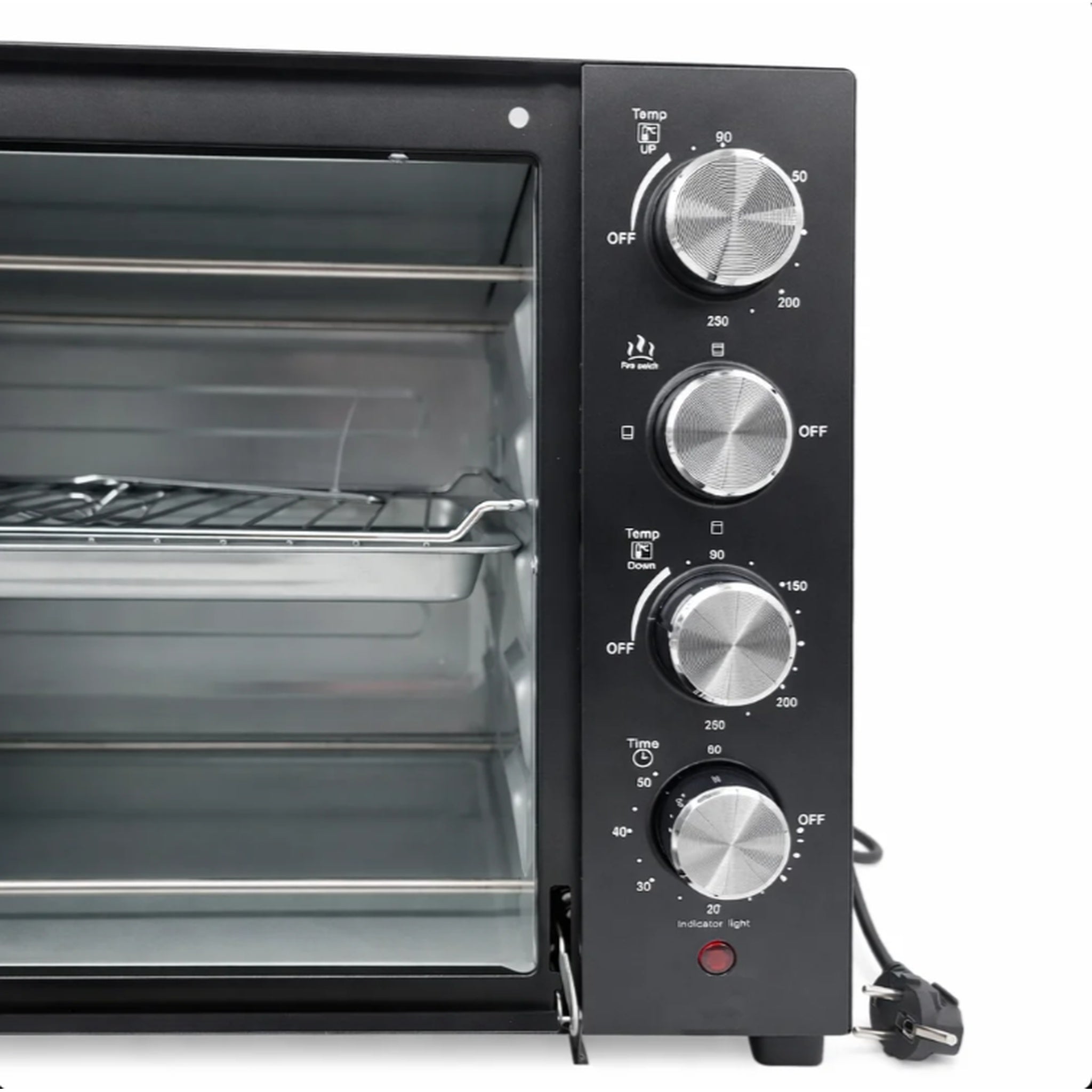 Cuptor electric, 60L, 3000W, timer 60 min, tava si gratar, usa transparenta